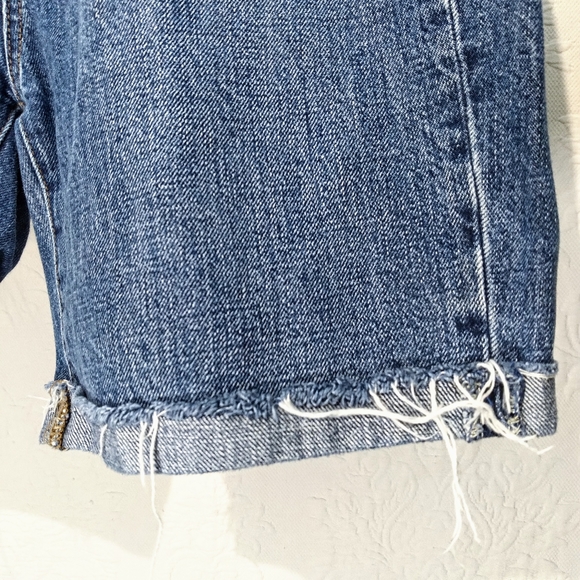 GAP Bermuda Mom Raw Hem High Rise High Waist Jean Shorts Size 25 - Picture 8 of 16